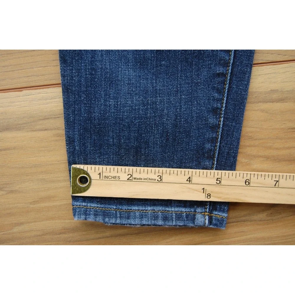 Frame‎ Le Garçon Crop Jeans Womens 25 Blue Distressed Denim Mid Rise Raw Hem USA